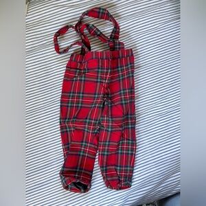Janie and Jack: Red Plaid pants w suspenders